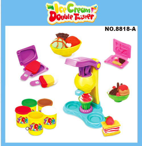 3D Color Clay Ice Cream Machine β DIY Plasticine Mold Set with 6 Clay Colors