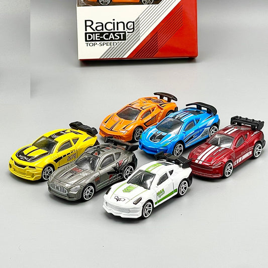 Die-Cast Super Racing Cars β Pack of 6 | Metal Body & Gear Wheels