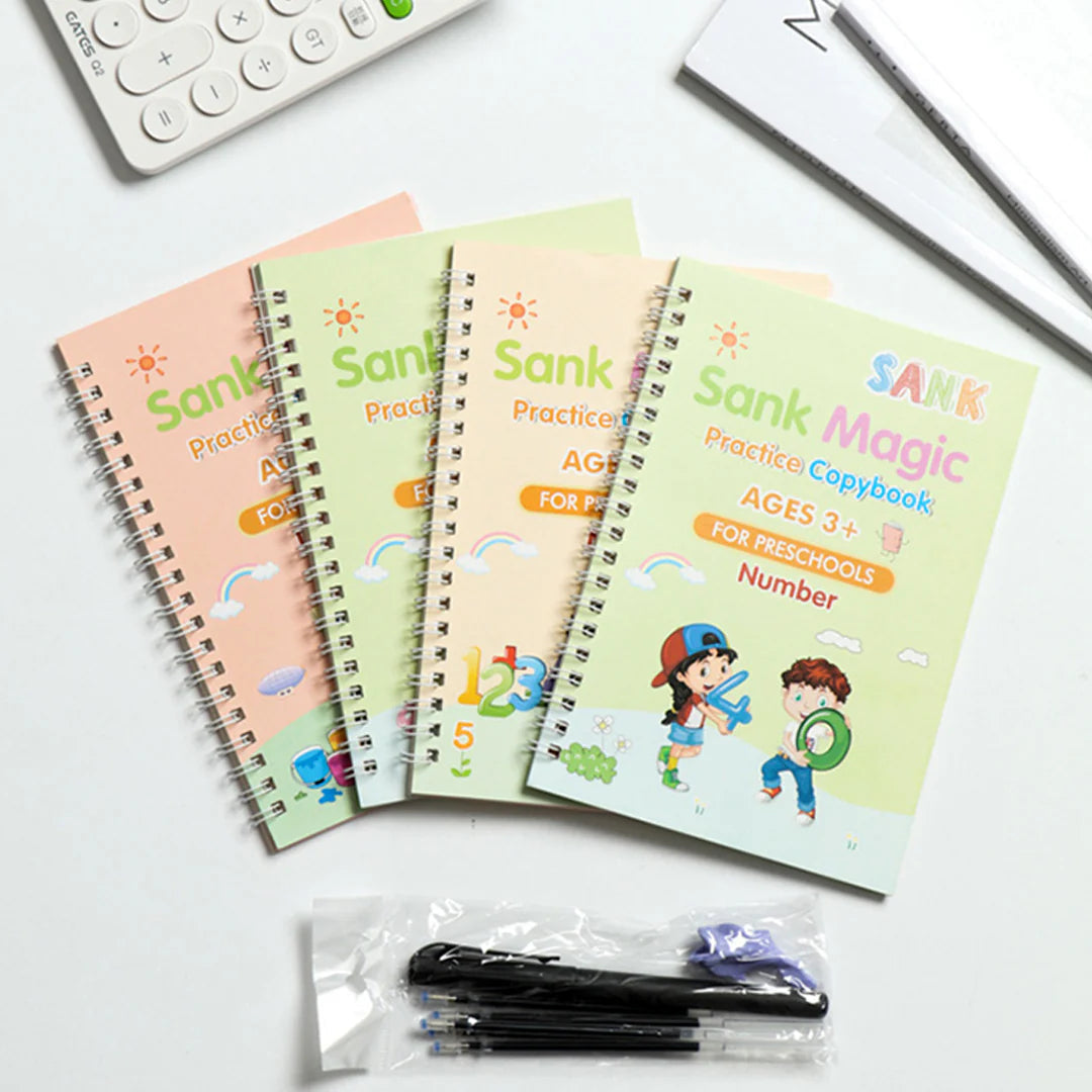 Sank Magic Calligraphy Practice Copybook – 4-Book Set for Kids