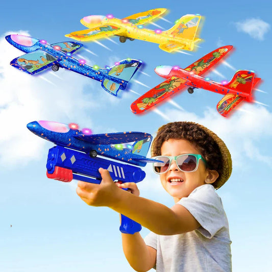 Catapult Airplane Launcher Gun – 2-in-1 Glider Launching Toy for Kids