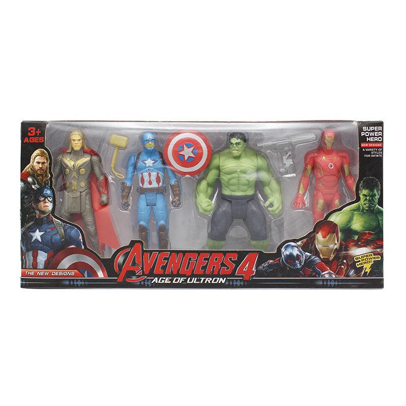 4PCS Avengers Action Figures Set - Superheroes with Light Projection Function