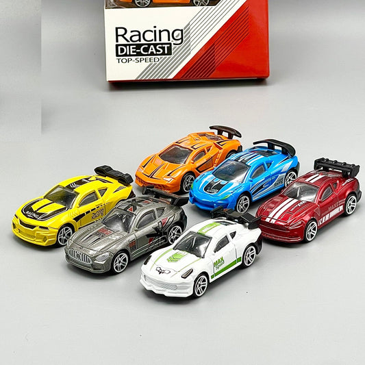 Die-Cast Super Racing Cars – Pack of 6 | Metal Body & Gear Wheels