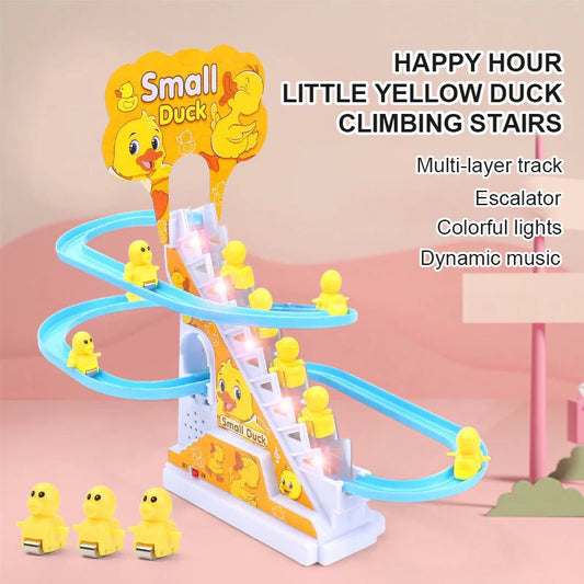 Electric Duck Climbing Stairs – Automatic Track Playset for Kids