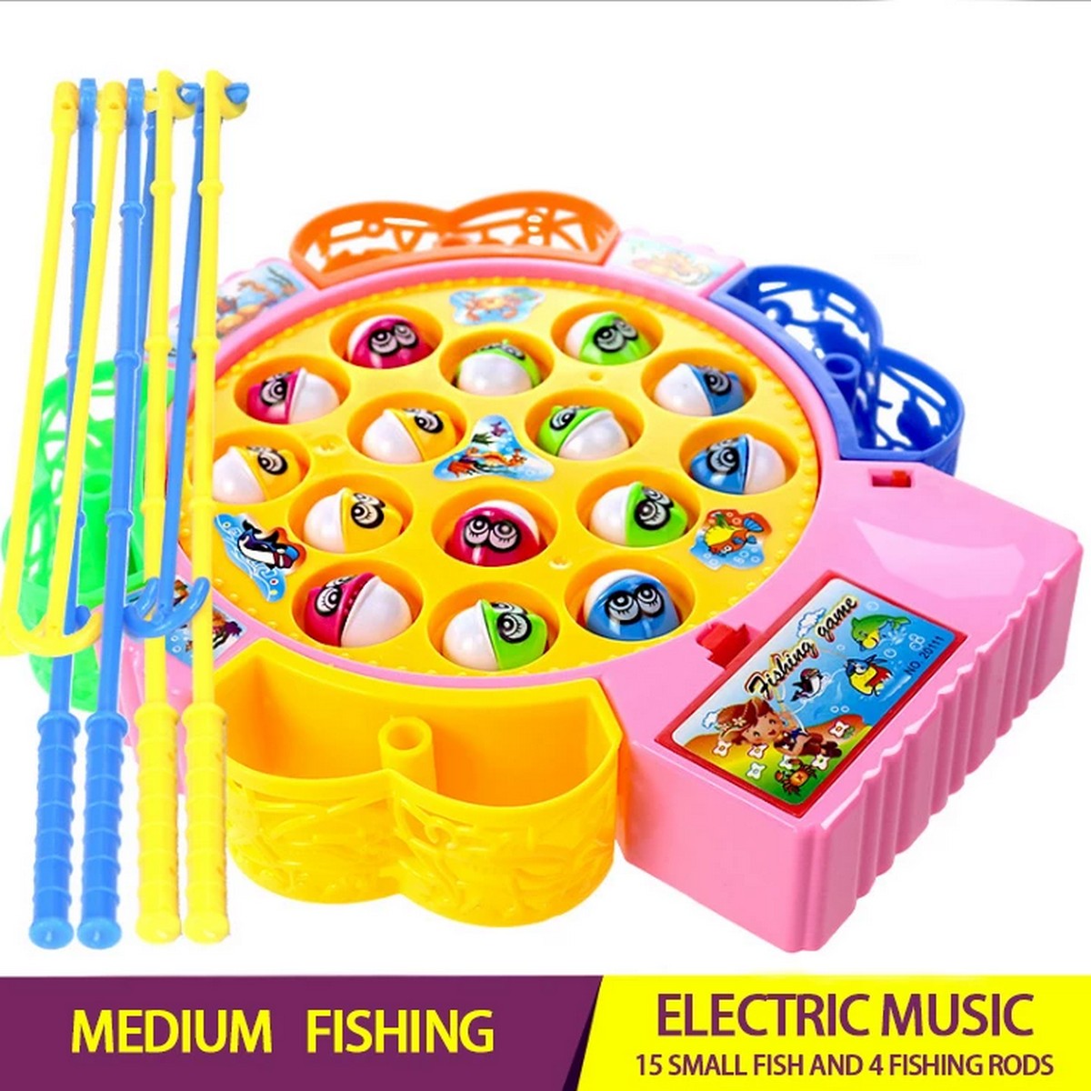 Musical Fishing Game for Kids – Interactive Fishing Toy with 15 Fishes & Music