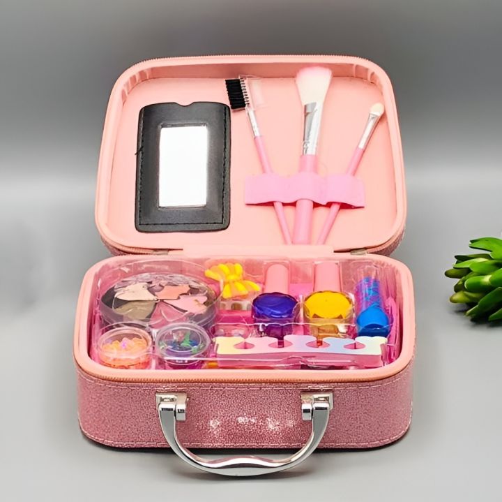 Girls Makeup Set - Portable Beauty Box for Creative Play